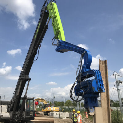 High Precision Excavator Pile Driver - Vibratory Operation & 18m Max Pile Length