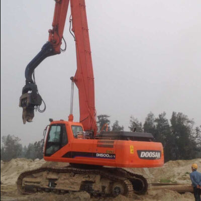 Excavator-Fit Pile Driver - Low Vibration Short Period & 180° Rotation Adjustment