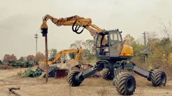 RC Pile Driving With Wheeler Excavator Suitable For 6 To 8 Meter Sheet Piles