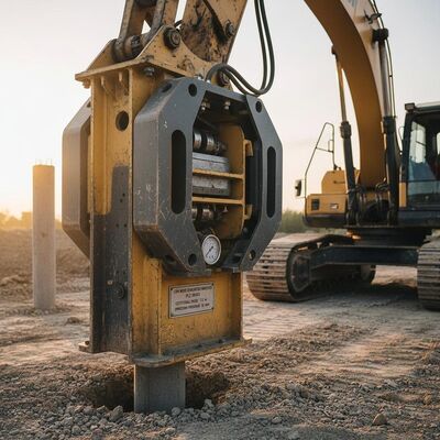 Escavatore a basso rumore montato su pile driver che fornisce una forza centrifuga di 172 Kn e una pressione di funzionamento di 30 Mpa progettato per durare